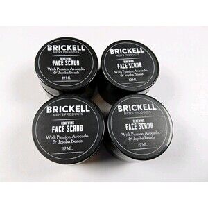 Lot Of 4-Brickell Renewing Face Scrub Travel Size 12ml - Sealed